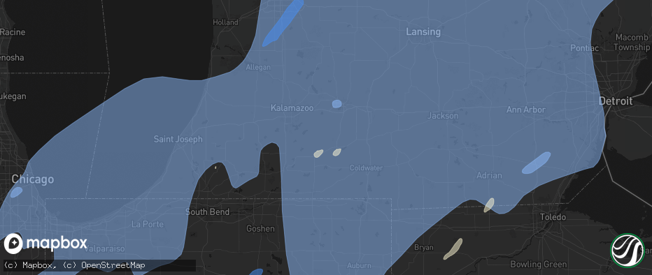 Hail map in Fulton, MI on May 18, 2026