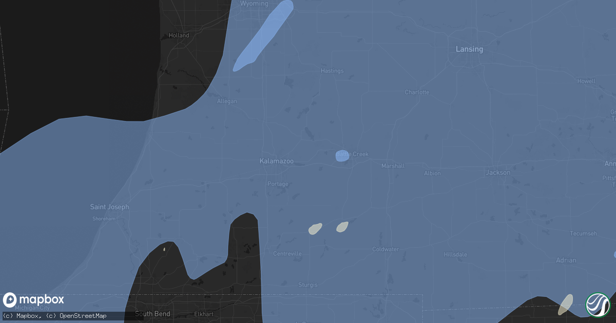 Hail map in Galesburg, MI on May 18, 2026