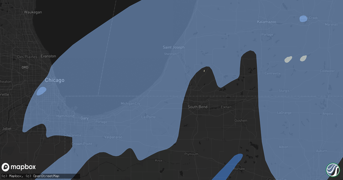 Hail map in Galien, MI on May 18, 2026