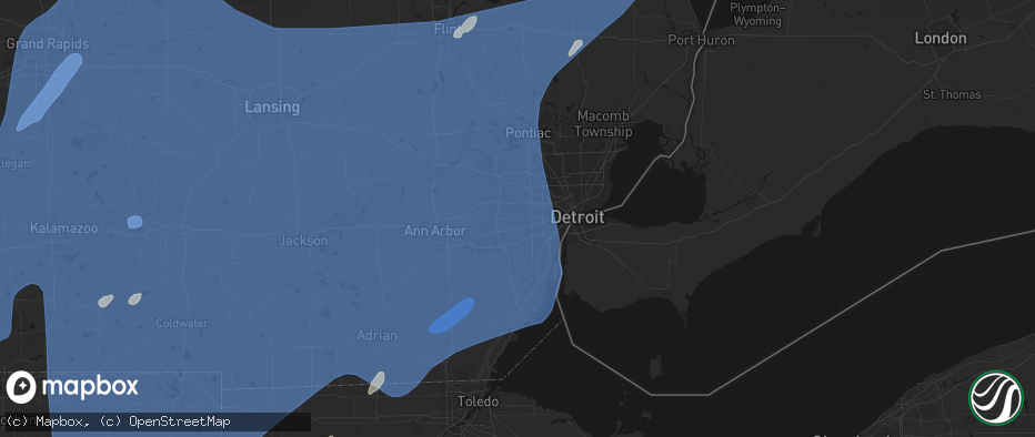 Hail map in Garden City, MI on May 18, 2026