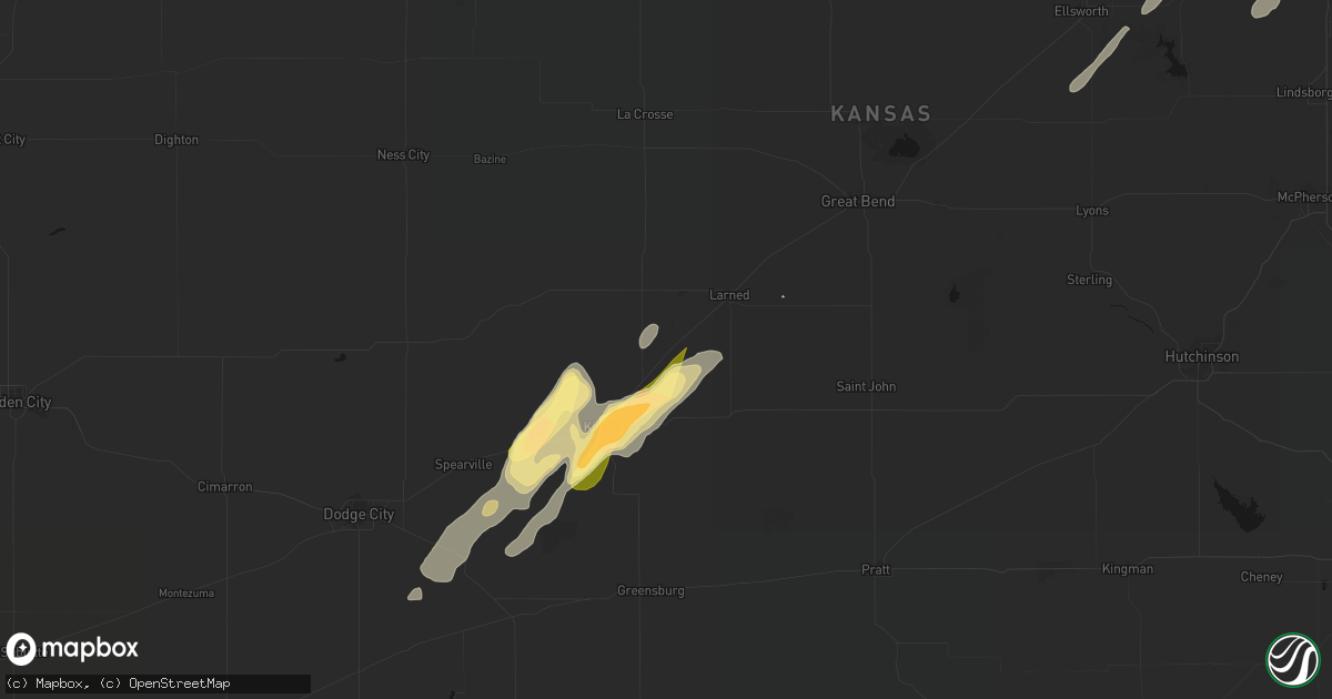 Hail map in Garfield, KS on May 18, 2026