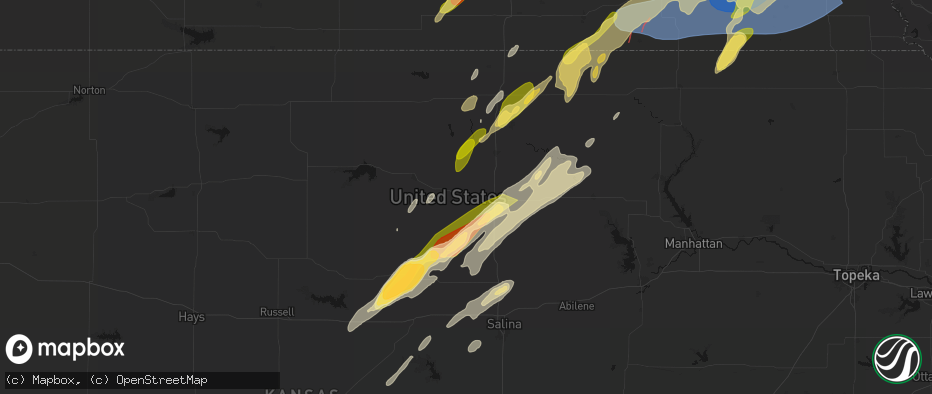 Hail map in Glasco, KS on May 18, 2026