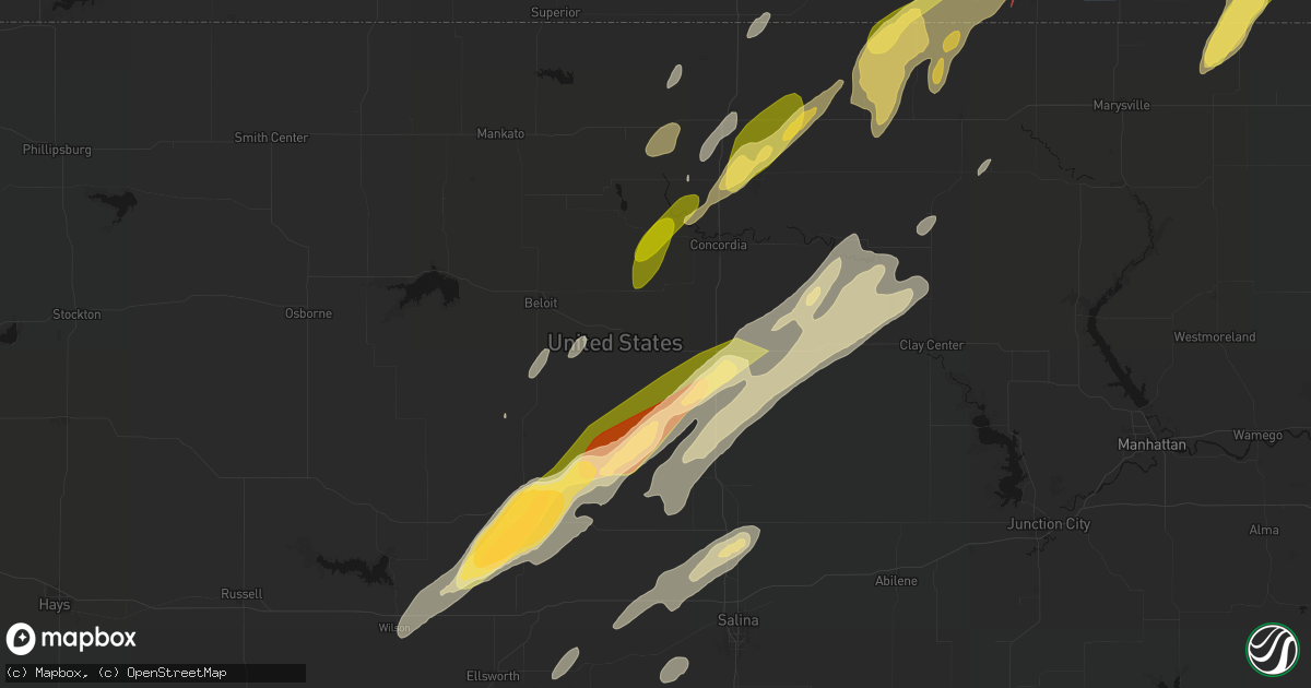 Hail map in Glasco, KS on May 18, 2026