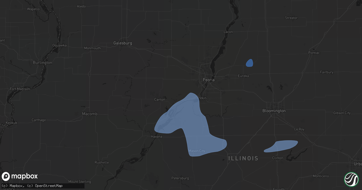 Hail map in Glasford, IL on May 18, 2026