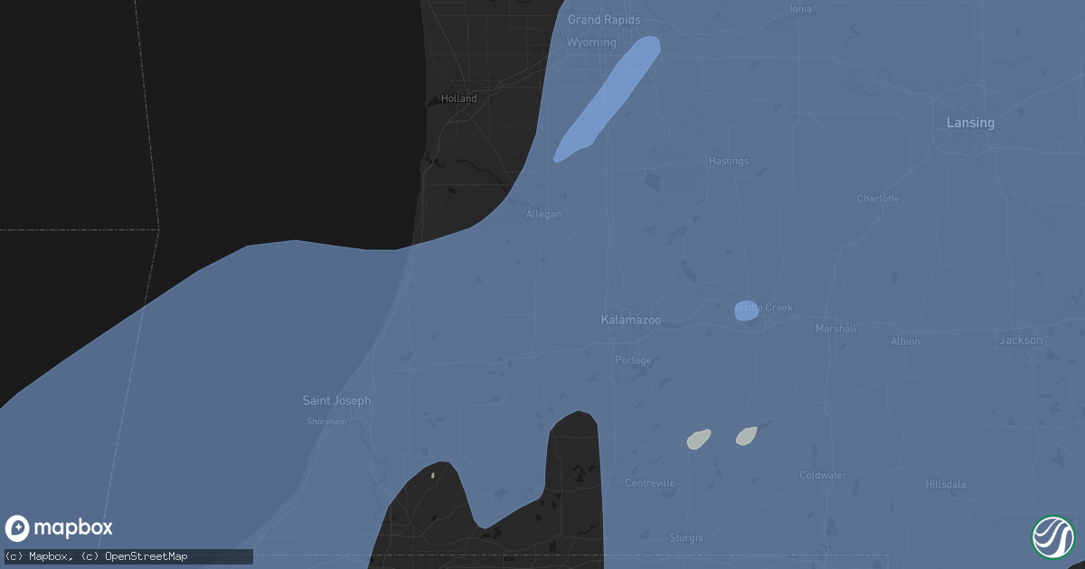 Hail map in Gobles, MI on May 18, 2026