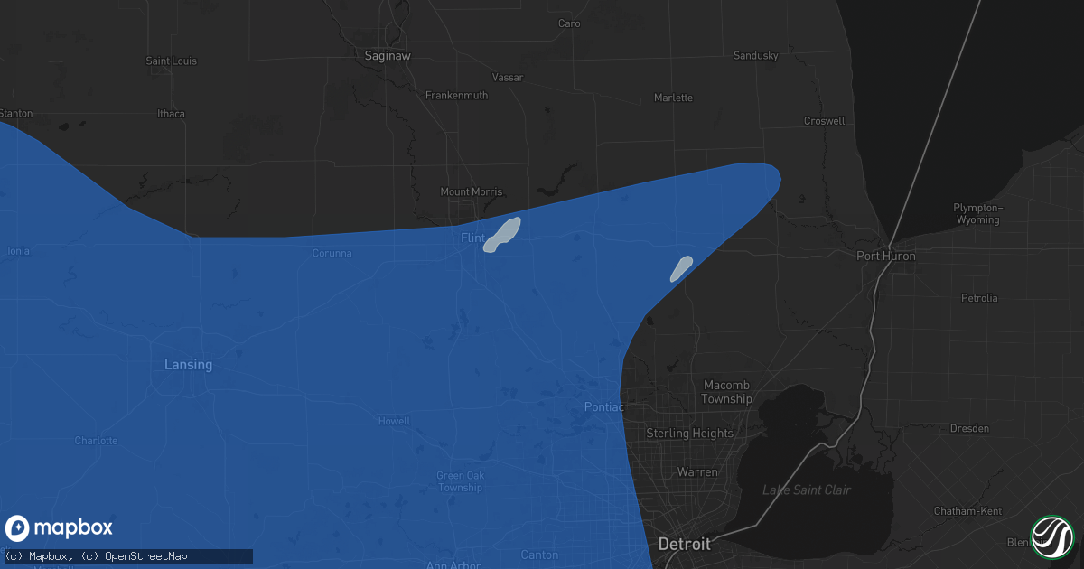 Hail map in Goodrich, MI on May 18, 2026
