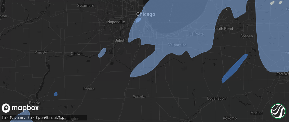 Hail map in Grant Park, IL on May 18, 2026