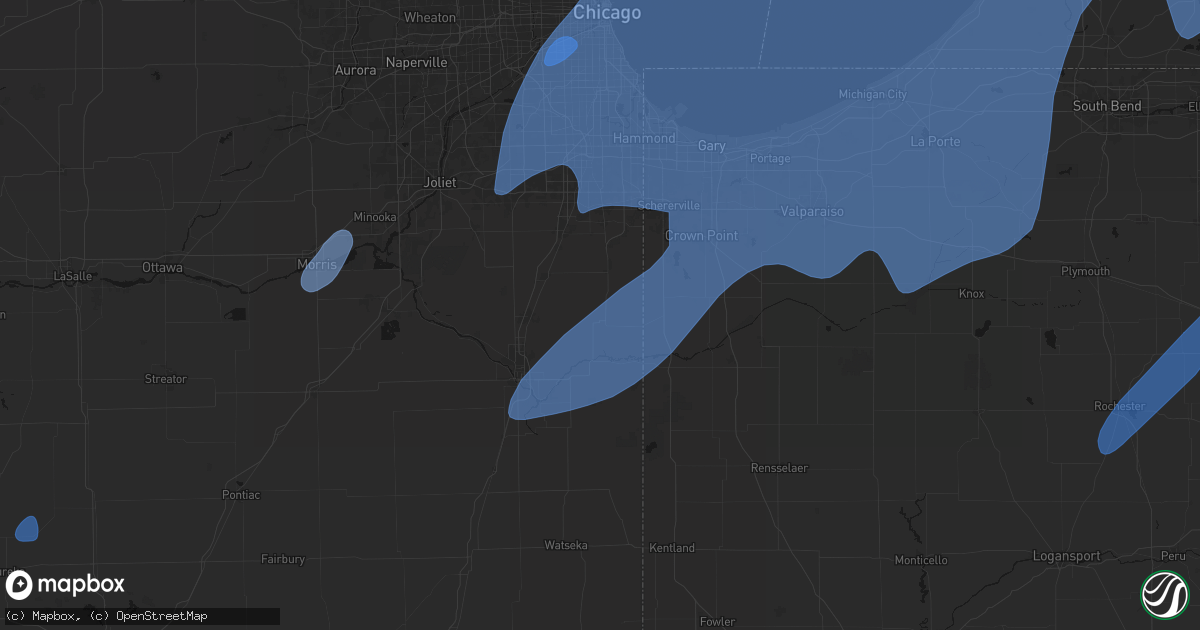Hail map in Grant Park, IL on May 18, 2026