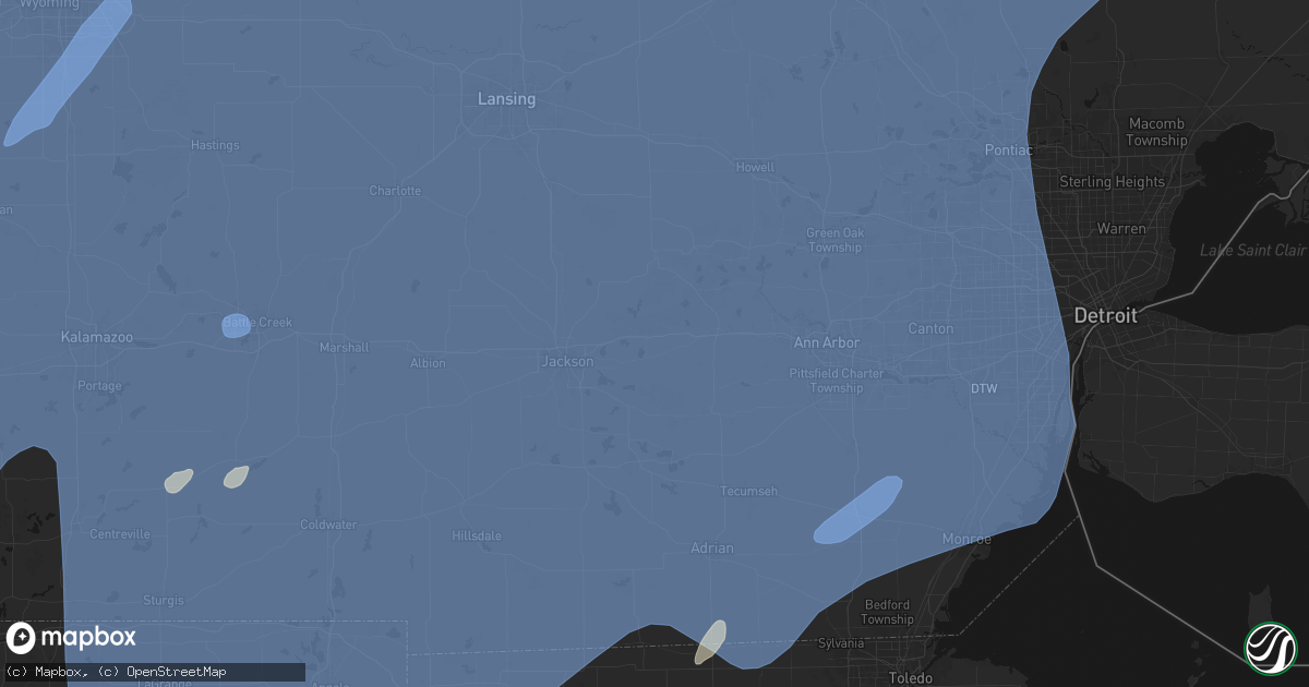 Hail map in Grass Lake, MI on May 18, 2026
