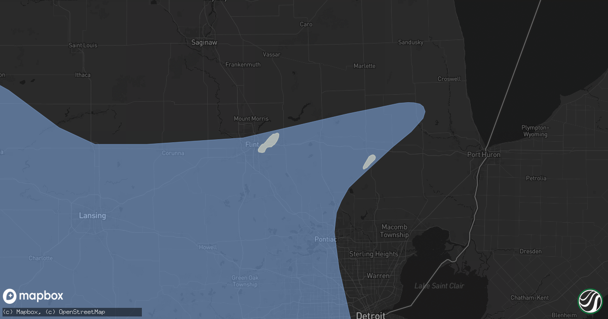 Hail map in Hadley, MI on May 18, 2026
