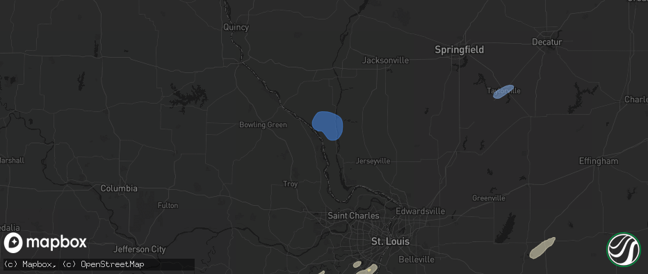 Hail map in Hamburg, IL on May 18, 2026