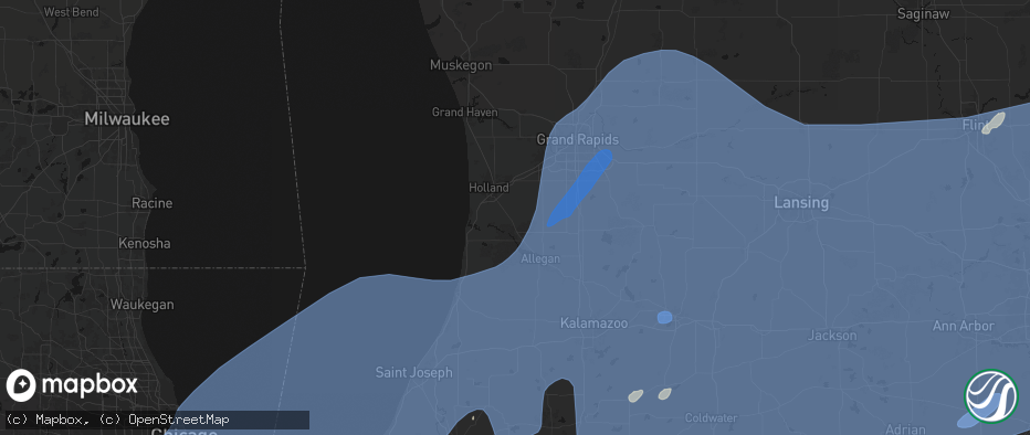 Hail map in Hamilton, MI on May 18, 2026
