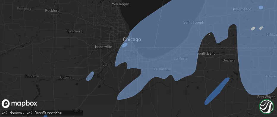 Hail map in Hammond, IN on May 18, 2026