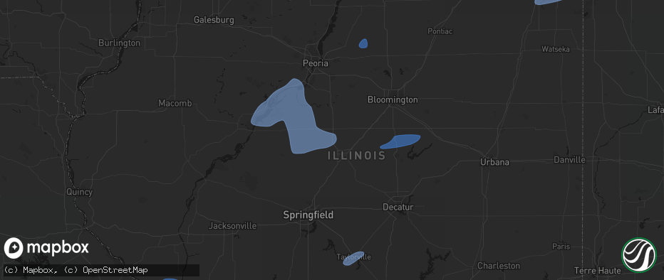Hail map in Hartsburg, IL on May 18, 2026
