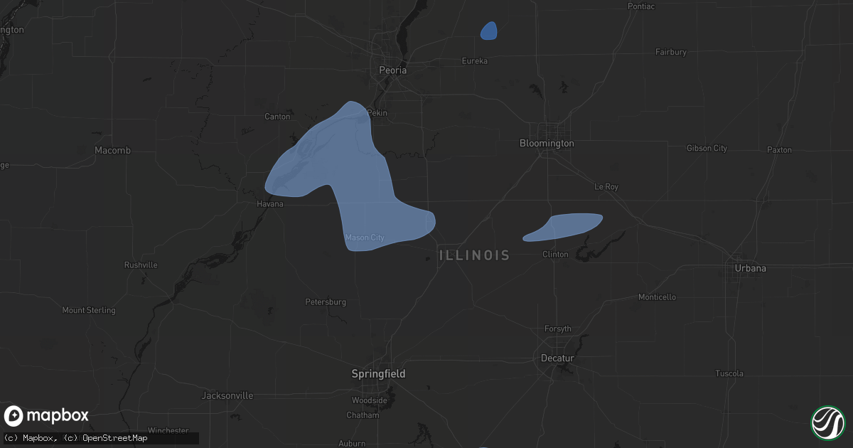 Hail map in Hartsburg, IL on May 18, 2026