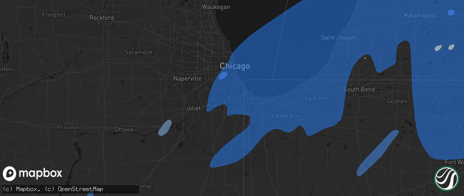 Hail map in Harvey, IL on May 18, 2026