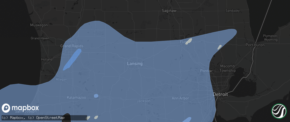 Hail map in Haslett, MI on May 18, 2026