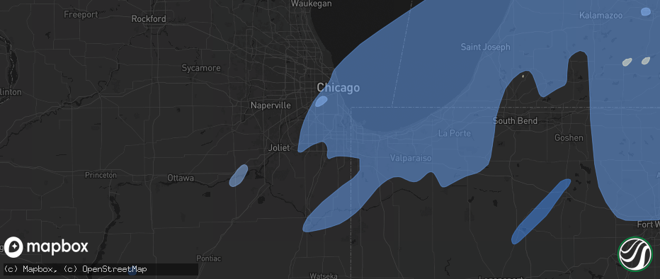 Hail map in Hazel Crest, IL on May 18, 2026