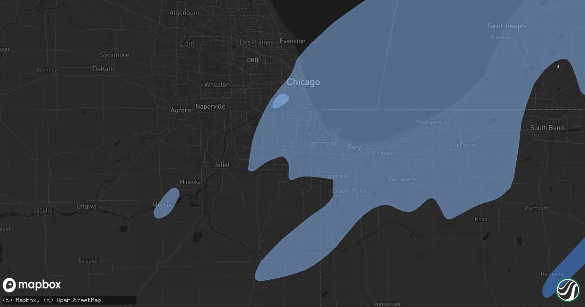 Hail map in Hazel Crest, IL on May 18, 2026