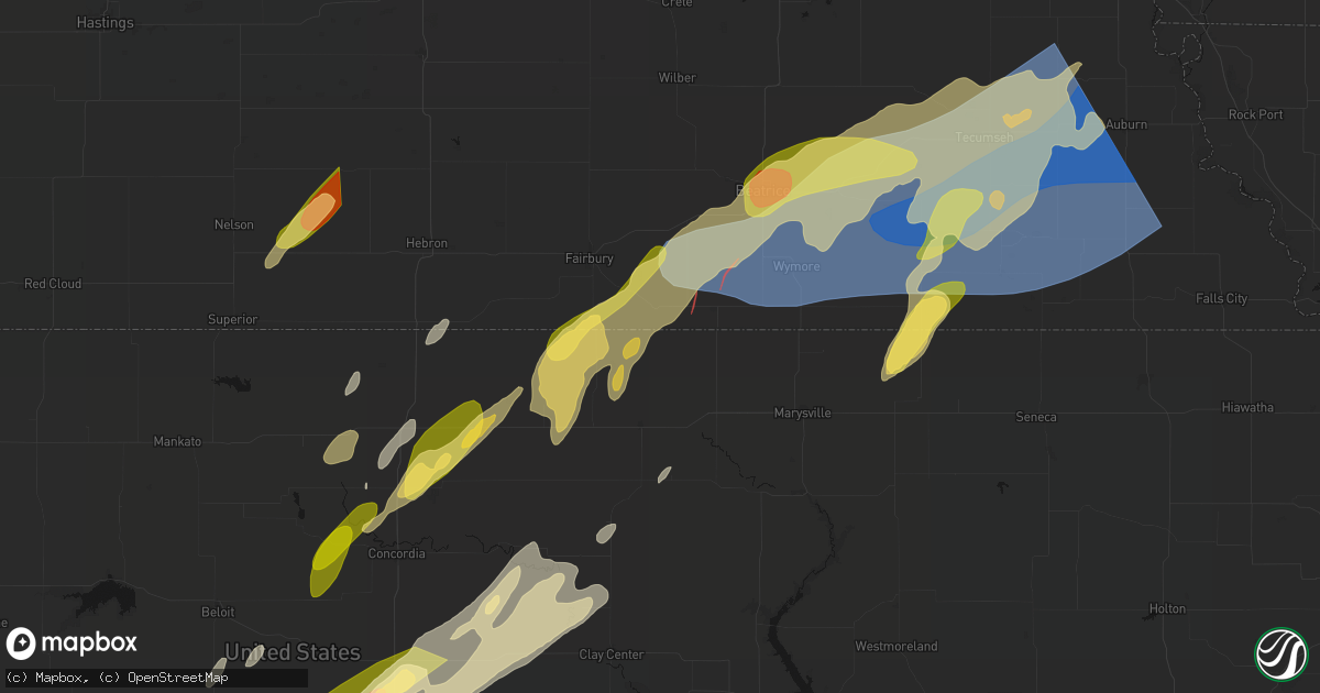 Hail map in Hollenberg, KS on May 18, 2026