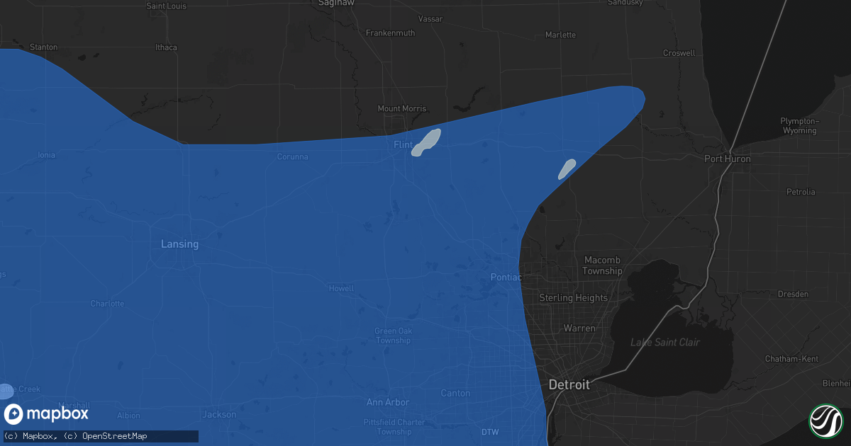 Hail map in Holly, MI on May 18, 2026