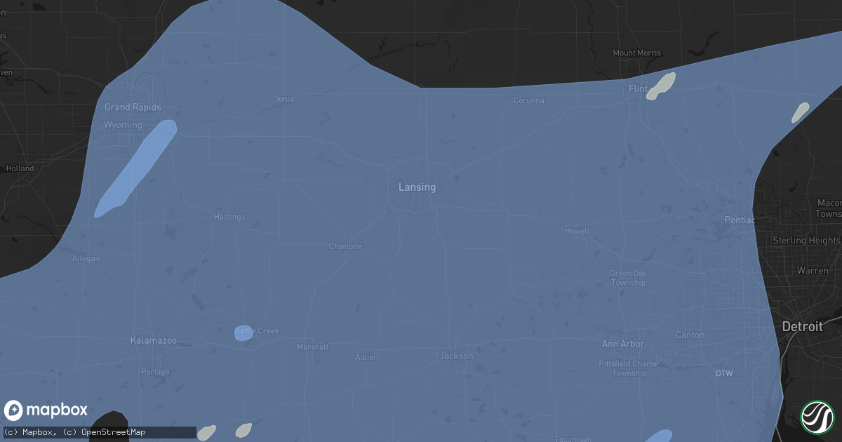 Hail map in Holt, MI on May 18, 2026
