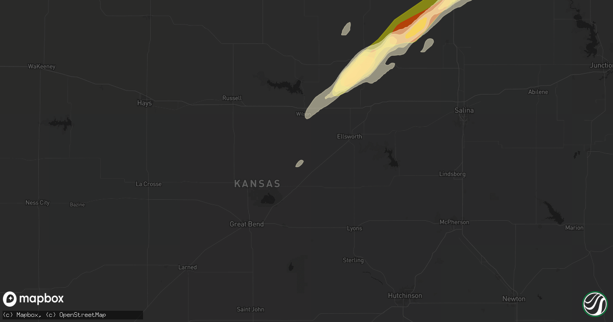 Hail map in Holyrood, KS on May 18, 2026
