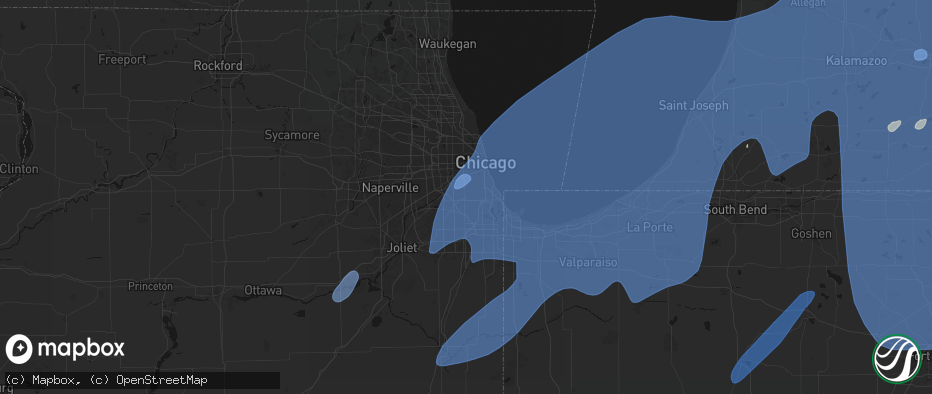 Hail map in Hometown, IL on May 18, 2026
