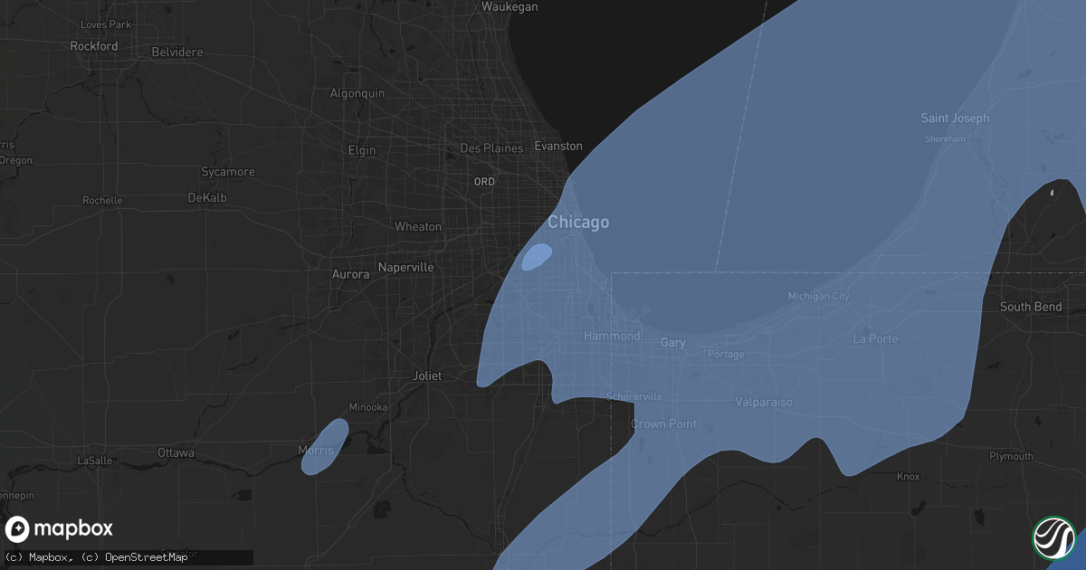 Hail map in Hometown, IL on May 18, 2026