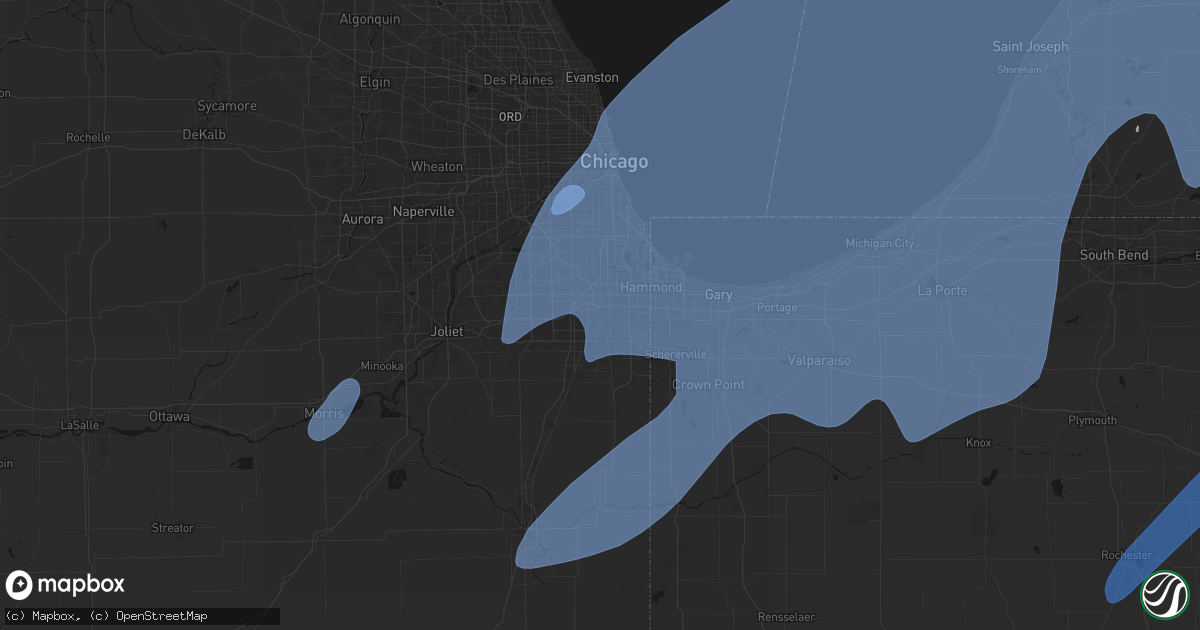 Hail map in Homewood, IL on May 18, 2026