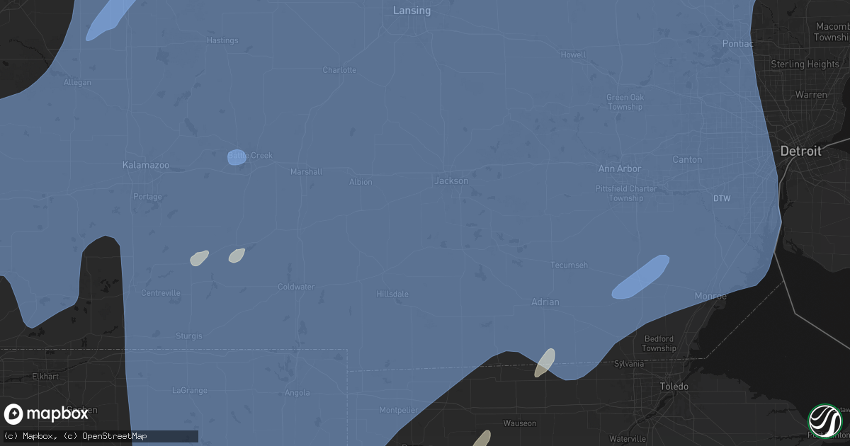 Hail map in Horton, MI on May 18, 2026