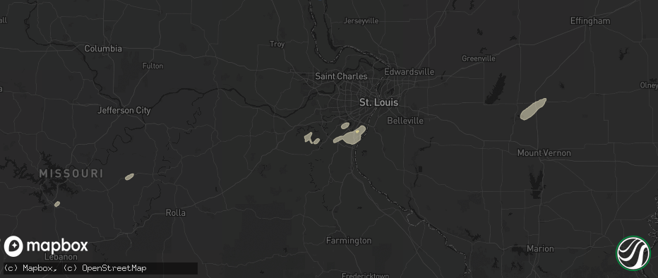Hail map in House Springs, MO on May 18, 2026