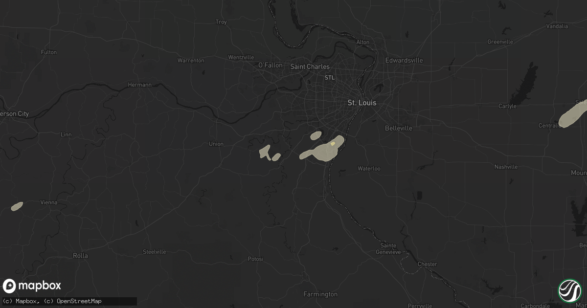 Hail map in House Springs, MO on May 18, 2026