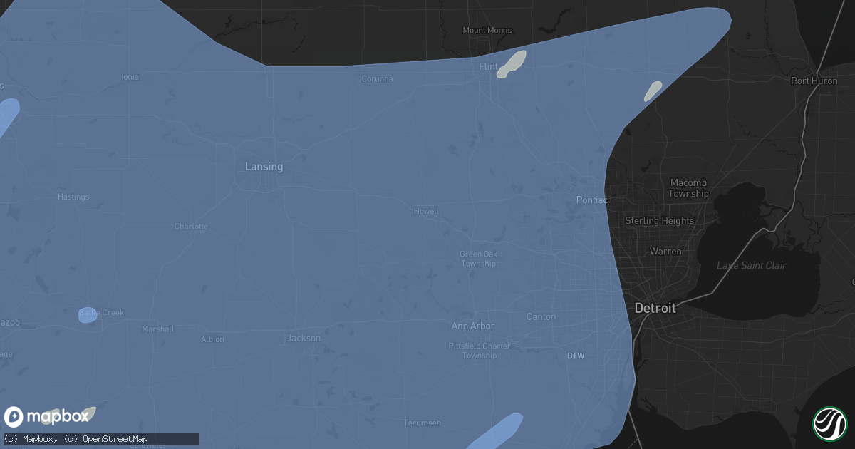 Hail map in Howell, MI on May 18, 2026