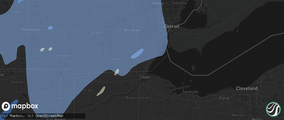 Hail map in Ida, MI on May 18, 2026