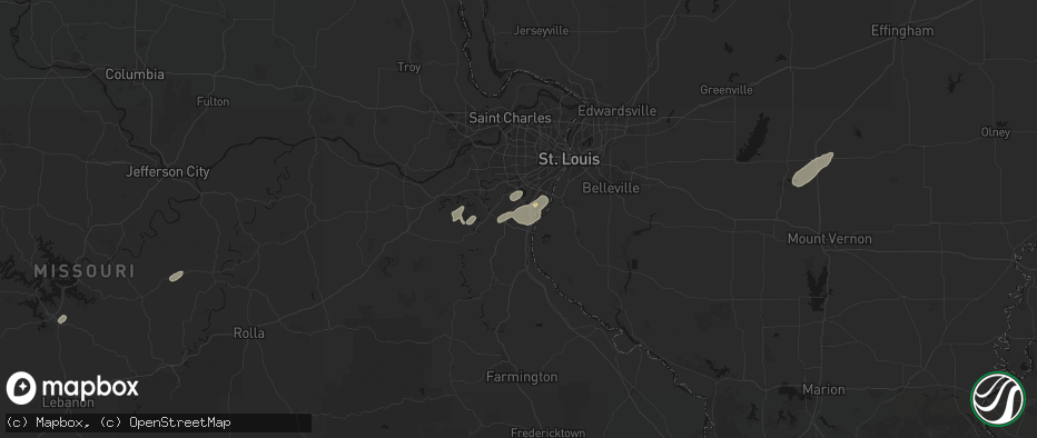 Hail map in Imperial, MO on May 18, 2026