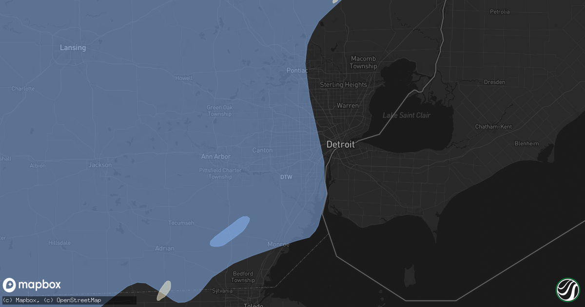 Hail map in Inkster, MI on May 18, 2026