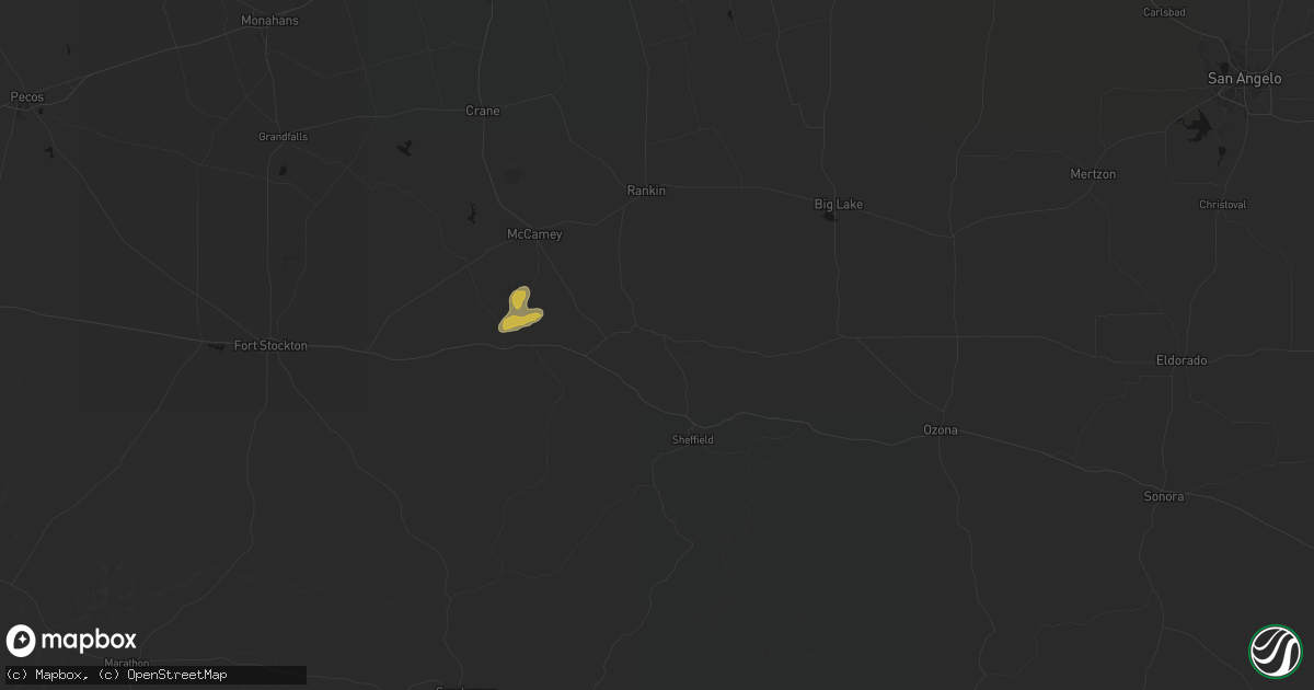 Hail map in Iraan, TX on May 18, 2026
