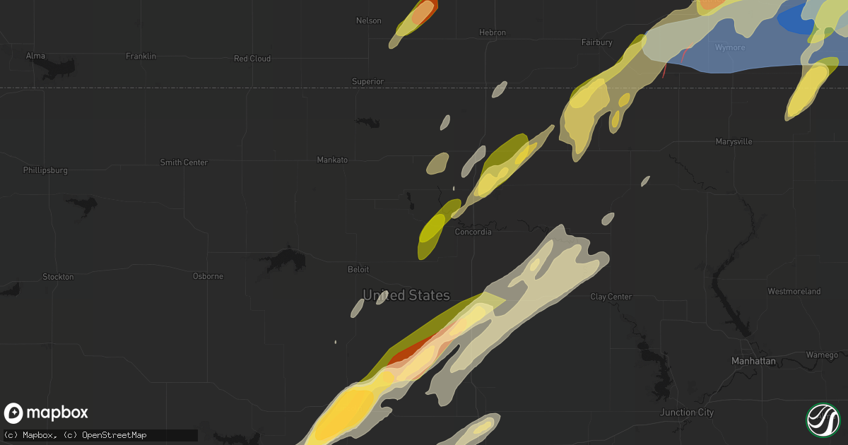 Hail map in Jamestown, KS on May 18, 2026