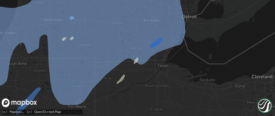 Hail map in Jasper, MI on May 18, 2026