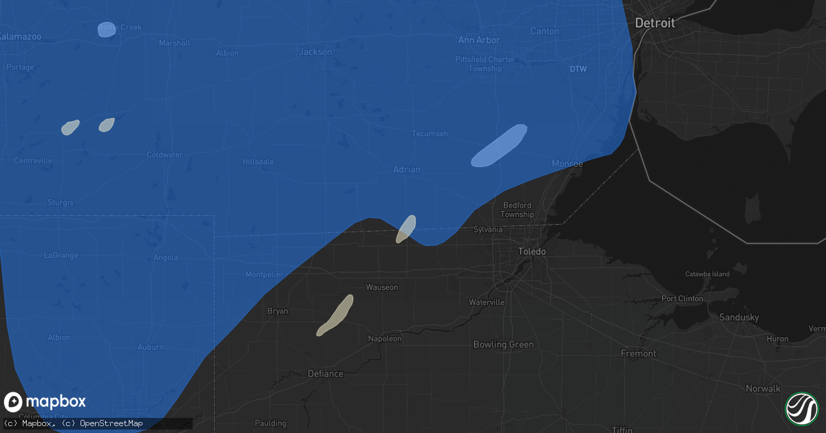 Hail map in Jasper, MI on May 18, 2026