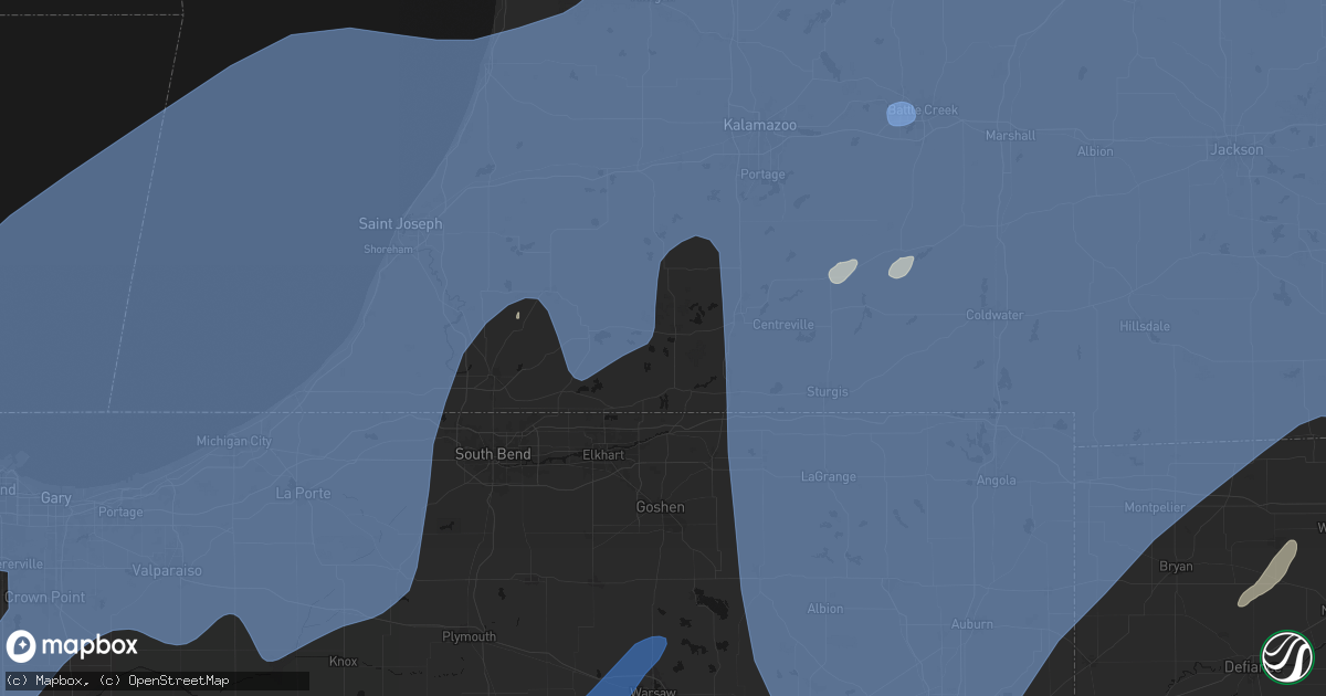 Hail map in Jones, MI on May 18, 2026