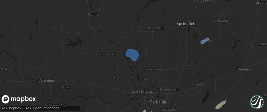 Hail map in Kampsville, IL on May 18, 2026