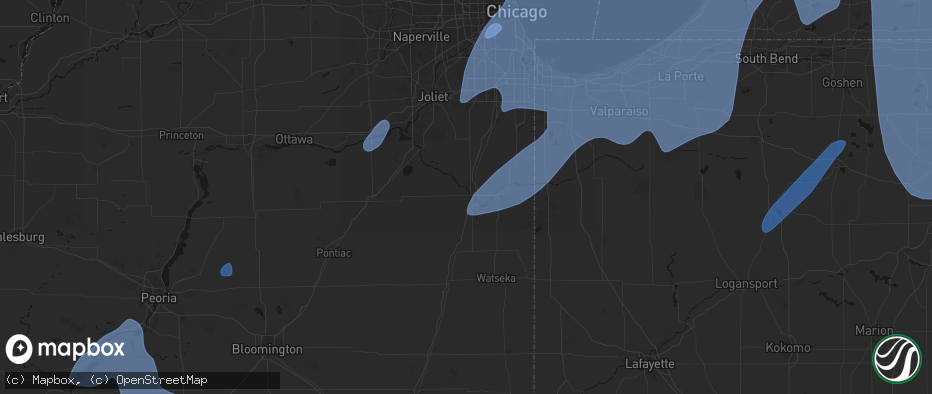 Hail map in Kankakee, IL on May 18, 2026