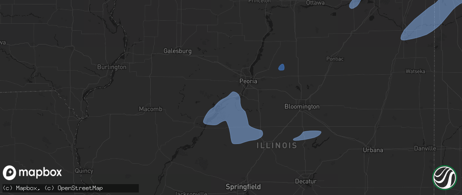 Hail map in Kingston Mines, IL on May 18, 2026