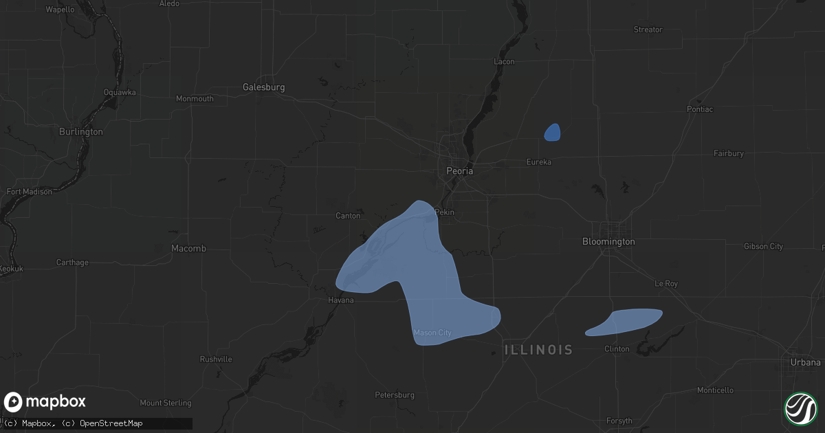 Hail map in Kingston Mines, IL on May 18, 2026