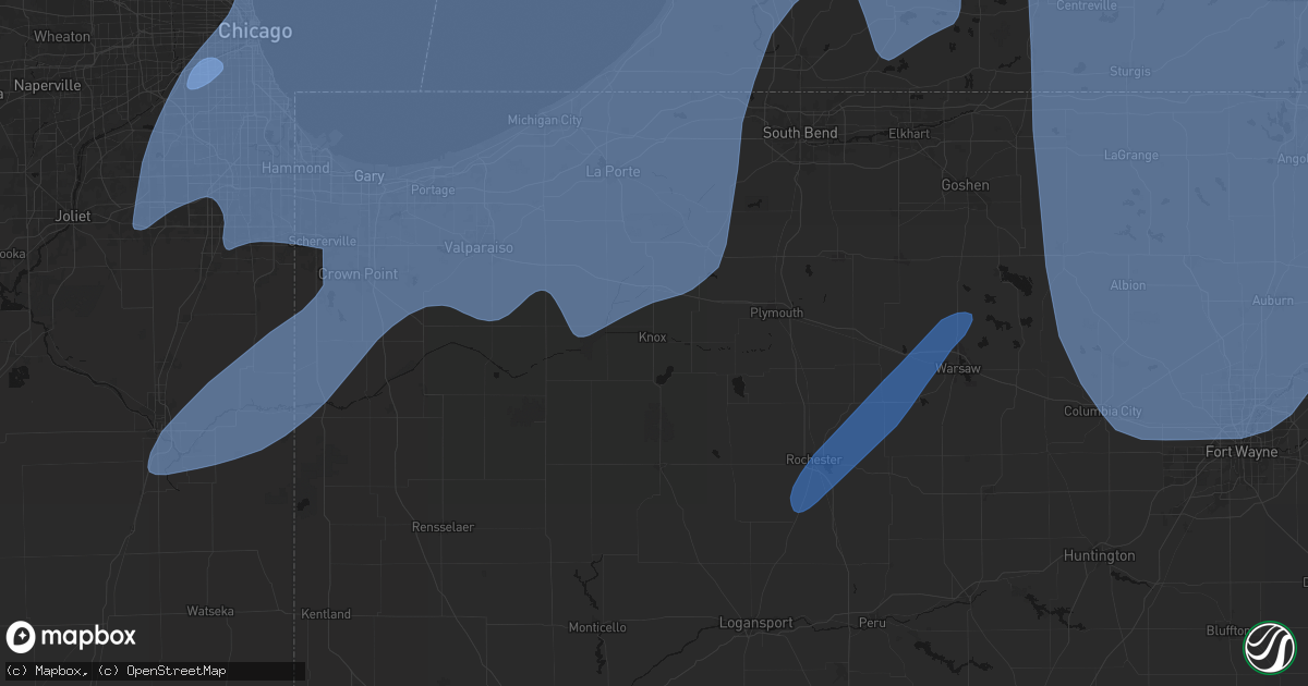 Hail map in Knox, IN on May 18, 2026