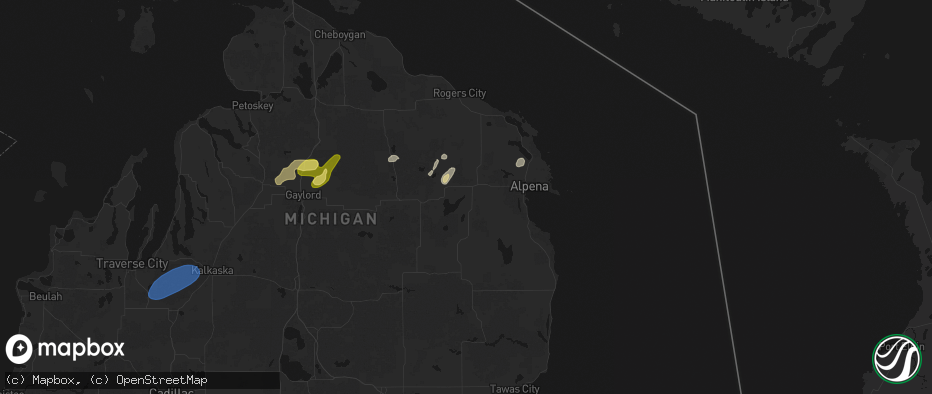 Hail map in Lachine, MI on May 18, 2026