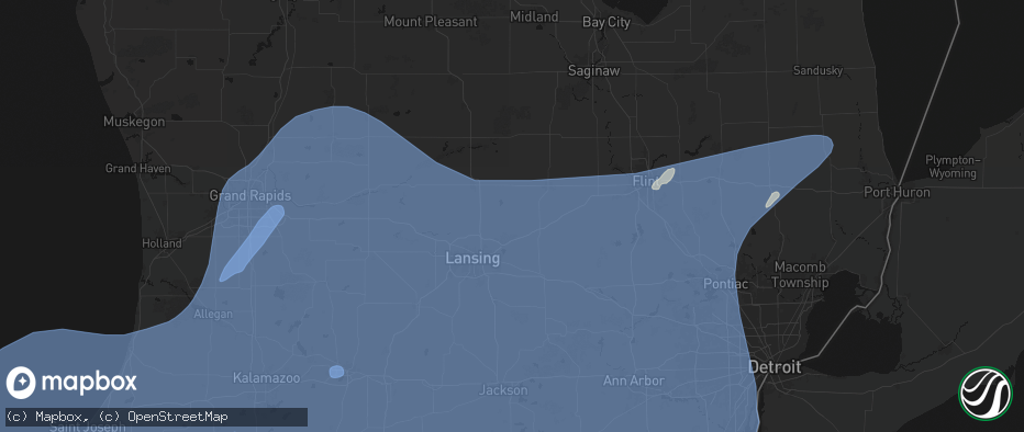 Hail map in Laingsburg, MI on May 18, 2026