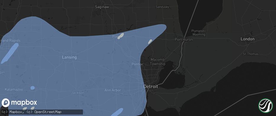 Hail map in Lake Orion, MI on May 18, 2026